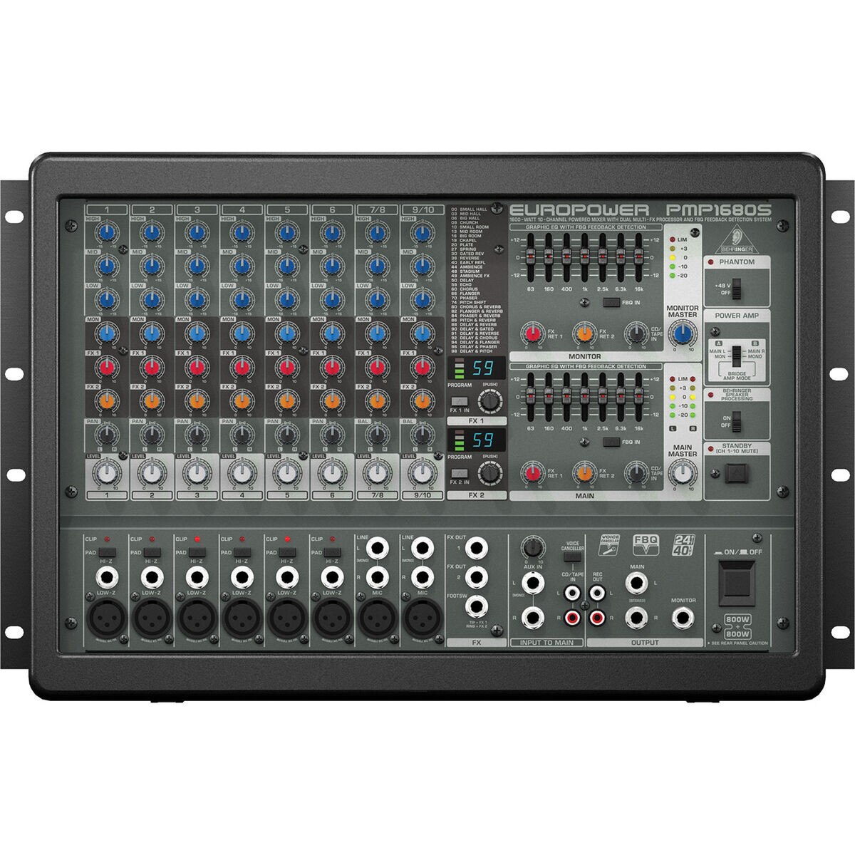Behringer PMP1680S Europower 10Channel Powered Mixer 2x800W